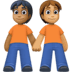 🧑🏾‍🤝‍🧑🏽 people holding hands: medium-dark skin tone, medium skin tone display on Facebook